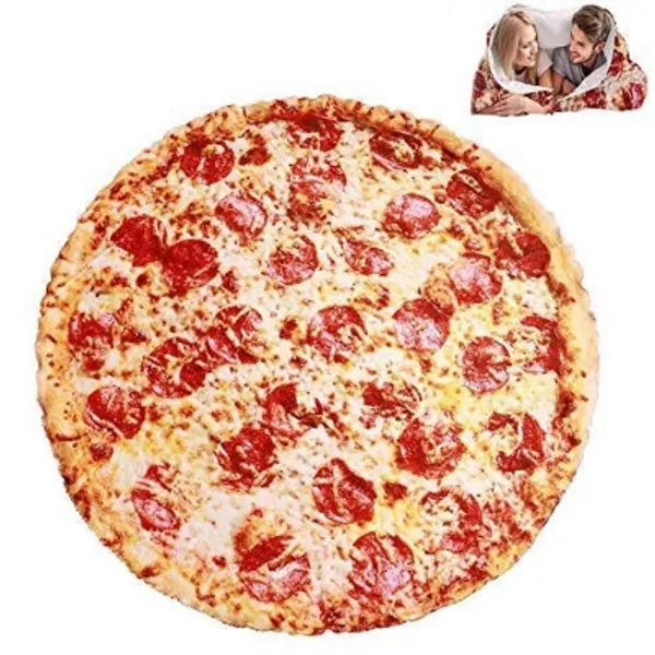 YANGDD Pizza Blanket Round Food Blanket Burrito Tortilla Blankets, Novelty Giant Human Burritos Wrap Blanket, Funny Food Beach Towel for Adult/Kids/Baby/Bed/Office/Travel/Gift-200CM