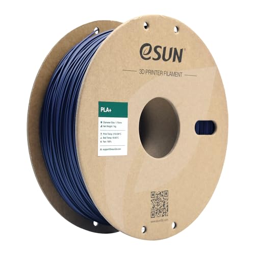 eSUN PLA+ Filament 1.75mm, 3D Printer Filament PLA Plus, Dimensional Accuracy +/- 0.03mm, 1KG Spool (2.2 LBS) 3D Printing Filament for 3D Printers, Dark Blue - PLA+ 1.75mm 1KG - U-dark Blue