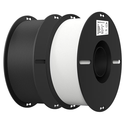 Creality 2kg Black & White PLA 1.75mm Filament Bundle for 3D Printing with No-Tangling Strong Bonding and Overhang Performance, Accuracy +/- 0.02mm - Black & White