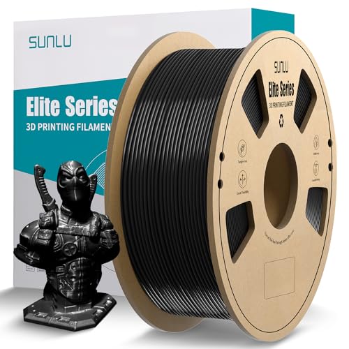 SUNLU Official Elite PETG Filament 1.75mm - 1kg(2.2lbs) Strong PETG 3D Printer Filament，1.75mm Dimensional Accuracy +/- 0.02mm, 320 Meters, PETG Black - A-black - Polyethylene Terephthalate Glycol
