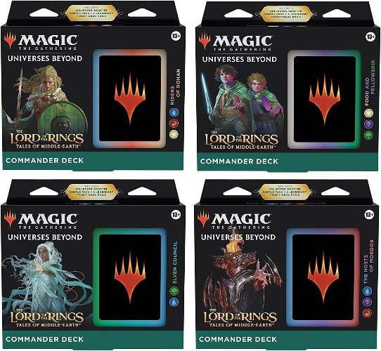 Magic the Gathering The Lord of The Rings Tales of Middle Earth Commander Decks Card Game (4 Decks Per Display)
