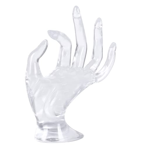 Samplife Hand Form Jewelry Holder Jewelry Display Organization Rack Bracelet Ring Watch Stand Support(Type-Transparent)