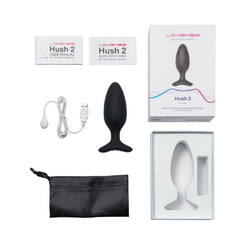 Lovense Hush 2 Bluetooth Remote-Controlled Vibrating Butt Plug - M/ 1.75 in.