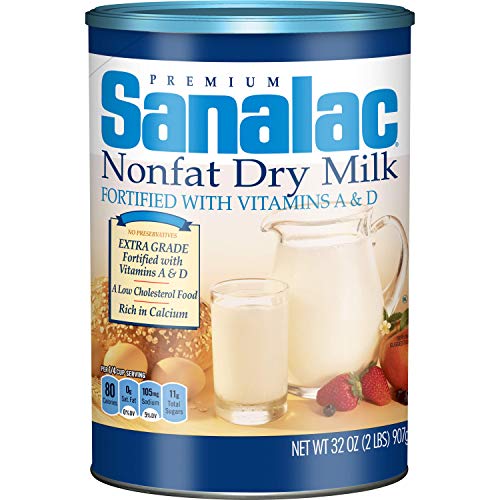 SANALAC Non Fat Dry Milk, 1 qt - 2 Pound (Pack of 1)