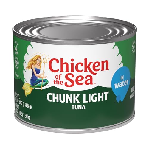 Chicken of the Sea Chunk Light Tuna in Water, Wild Caught Tuna, 66.5-Ounce Can (Pack of 1) - Chunk Light Tuna in Water - 4 Pound (Pack of 1)