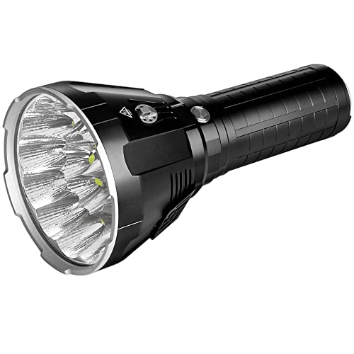 IMALENT MS18 Brightest Flashlight 100,000 Lumens, LED Flashlight 18pcs Cree XHP70.2 LEDs, Rechargeable Powerful Torch Long Throw Up to 1350 Meters, with OLED Display and Built-in Cooling Tools - MS18 Cold White