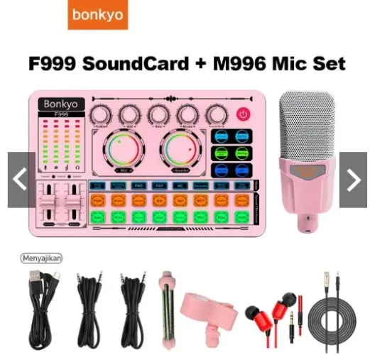 BONKYO PINK F999 SOUNDCARD W/ MIC