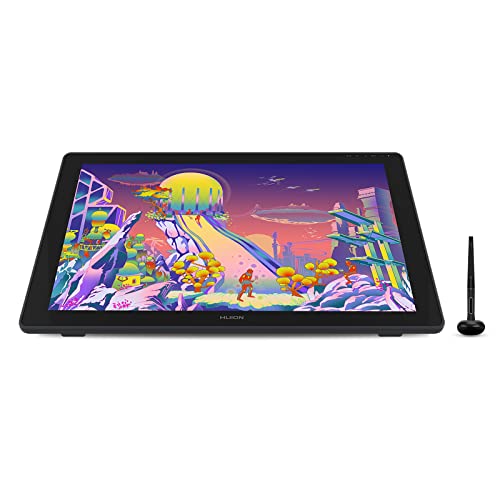 HUION Kamvas 24 Plus 2.5K QHD Graphic Drawing Tablet with Screen, 140%sRGB Full-Laminated QD Drawing Monitor with Battery-Free Stylus 8192 Pen Pressure Tilt for PC, Mac, Android, 23.8inch Pen Display - 24 Inch - Black With Stand