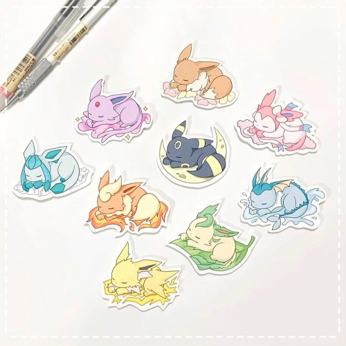 Cute Matte Pokemon Eeveelutions Stickers - Etsy Polska