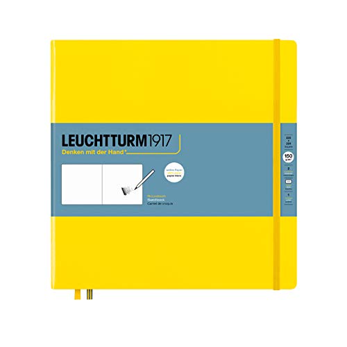 Leuchtturm1917 - Square Hardcover Sketchbook (Lemon) - 112 Pages of 150g/m² Paper - Square - Lemon