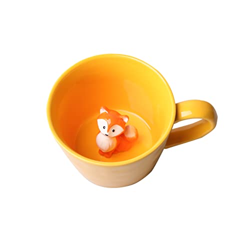 Hidden Fox in Ceramic Cup