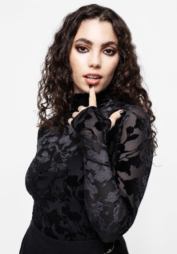 Ava Devoré High Neck Mesh Top | UK 16