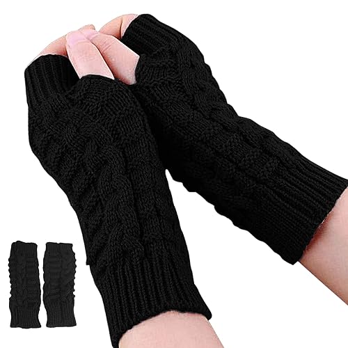 Andiker Winter Fingerless Gloves - Black
