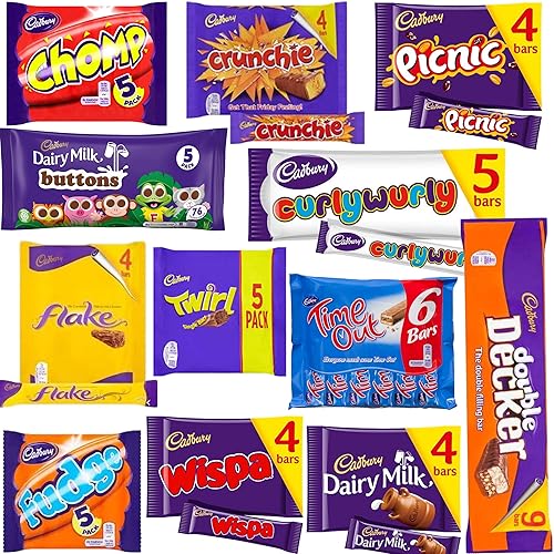 Cadbury Chocolate Gift Box - Bulk Chocolate Bars and Bags of Cadbury Chocolate Favourites (60 Bars)