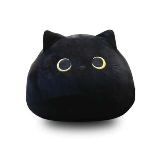 Gardening Spring-Plush Toy Black Cat Plush Toy Creative Cat Shape Pillow Gift Animal Dolls (55CM/21.7") - 