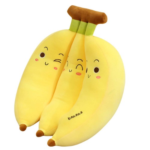 Hofun4U Giant Banana Plush Pillow, A Bunch of Bananas Plush Stuffed Toy, Food Plushie Banana Hugging Pillow, Gift for Birthday, Valentine, Christmas (Yellow,27 inch) - 27 inch