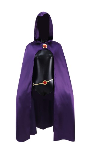 MZXDY Raven Cosplay Costume Deluxe Jumpsuit Cloak Belt Suit Halloween Uniform for Women - Small Cloak + Leotard + Belt