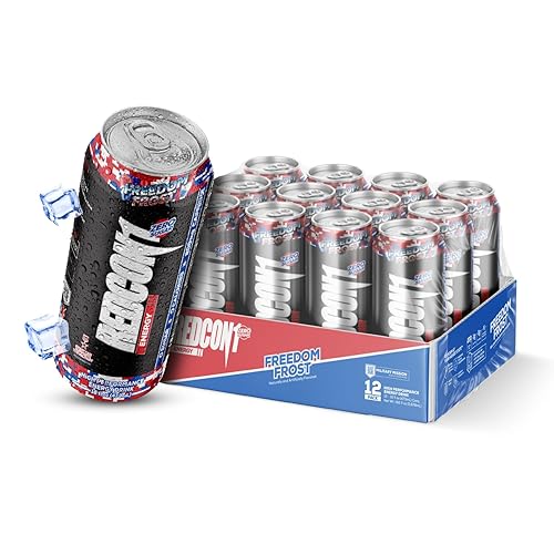 REDCON1 Energy High Performance Drink, Freedom Frost - Zero Sugar Energy Drink with Alpha GPC Nootropic - 200mg Natural Caffeine from Green Coffee Beans - Vitamin B6, B12 & B5 to Boost Mood (12 ct) - Freedom Frost
