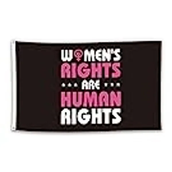 LLDOR-Women's Rights Are Human Rights Protest Uterus Pro Choice Flag -Vivid Color And Uv Fade Resistant - Canvas Header And Double Stitched (Color3)