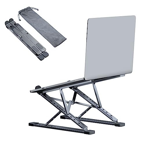 VAJUN Laptop Stand, Portable Laptop Stand,Aluminum Computer Riser, Ergonomic Laptops Elevator for Desk, Metal Holder Compatible with 10 to 15.6 Inches Notebook Computer, Grey - Grey - 2 Layers