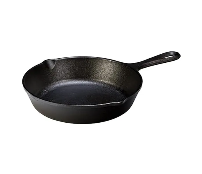 Lodge 8 Inch Cast Iron Pre-Seasoned Skillet – Signature Teardrop Handle - Use in the Oven, on the Stove, on the Grill, or Over a Campfire, Black - 8 Inch