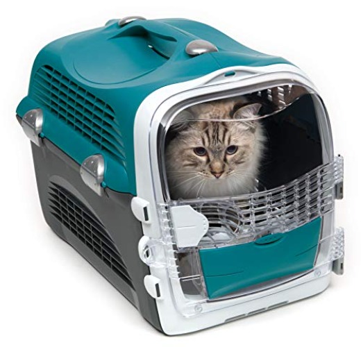 Catit Cabrio Cat Carrier, Turquoise, 41371 51 L x 33 W x 35 H cm (20 x 13 x 13.75 in) - Turquoise