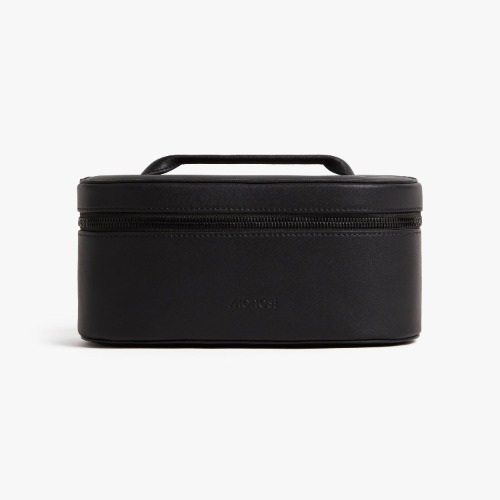 Metro Cosmetic Case | Carbon Black (Vegan Leather)
