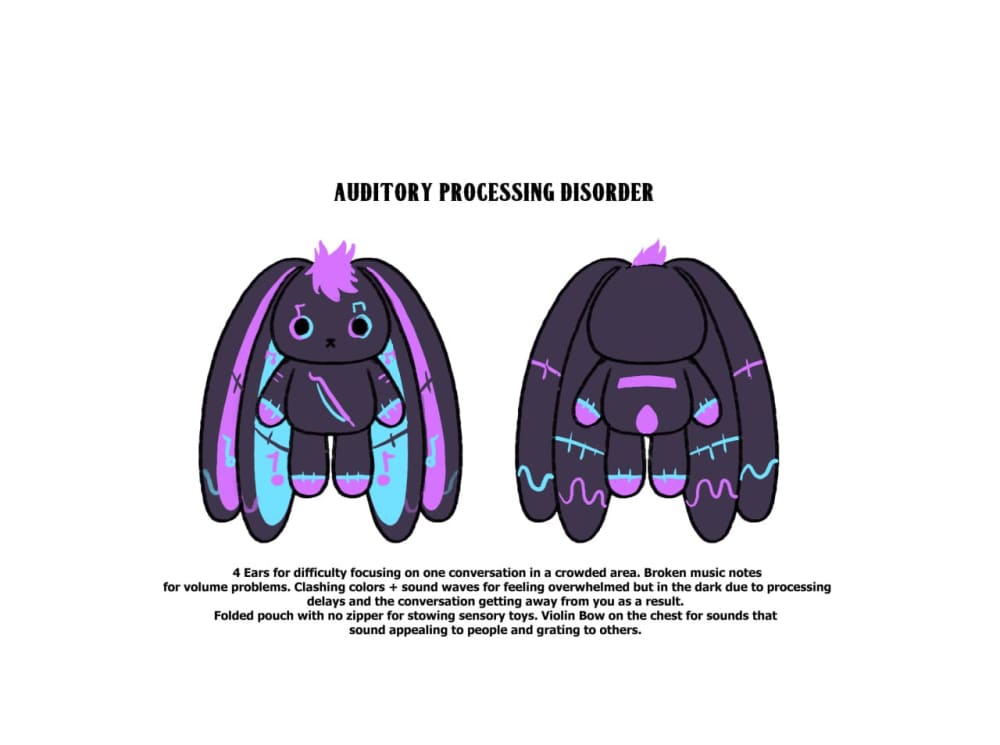 Plushie Dreadfuls - Auditory Processing Disorder - Plush Stuffed Animal