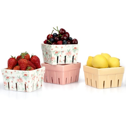 AELS Ceramic Berry Basket, Set of 4