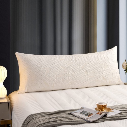 Decroom Full Body Pillow -Zipped Bamboo Cover-Breathable Cooling for Pregnancy and Long Side Sleeper-20 x 54 inch