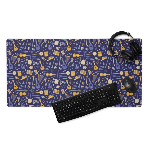 Purple Bard desk mat, Dungeons and Dragons desk mat, Gift for Bards