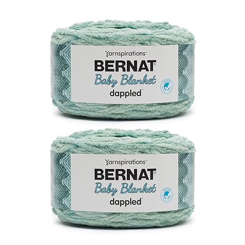 Bernat Baby Blanket Dappled Misty Jungle Green Yarn - 2 Pack of 300g/10.5oz - Polyester - 6 Super Bulky - 220 Yards - Knitting/Crochet - Misty Jungle Green - 2 Pack