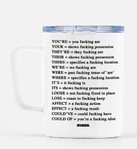Angry Grammar Mugs | Travel Mug
