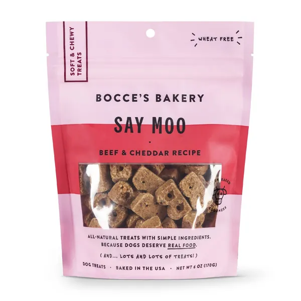 Bocce's Bakery All-Natural, Everyday Dog Treats, Wheat-Free, Limited-Ingredient, Soft & Chewy Cookies Made in The USA, 6 oz (Say Moo, Sunday Roast, Mud Pie Oh My, Bac 'N Nutty, Quack Quack Quack)