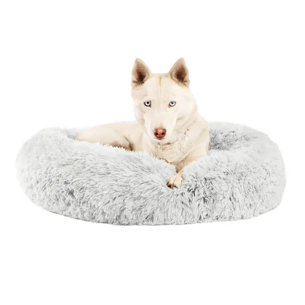 Best Friends by Sheri The Original Calming Donut Cat and Dog Bed in Shag and Lux Fur, Machine Washable, High Bolster, Multiple Sizes S-XXL