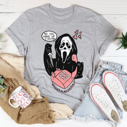 The Reaper You Hang Up First Tee - Athletic Heather / L