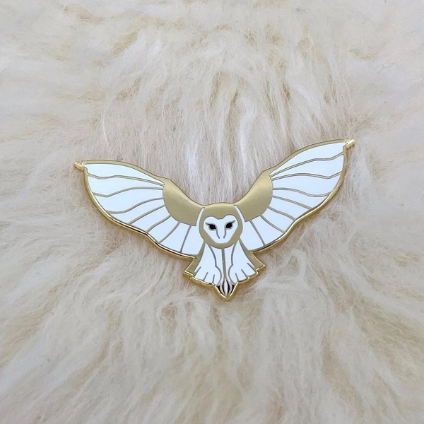 Barn Owl Hard Enamel Pin | Owl Pin | Bird Brooch