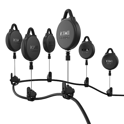 KIWI design VR Cable Management, 6 Packs VR Pulley System Compatible with Quest 3S/3/2/1/Pico/PSVR/PSVR2 - black