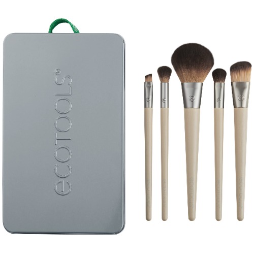 EcoTools Makeup Brush Set for Eyeshadow, Foundation, Blush, and Concealer with Bonus Storage Case, Start the Day Beautifully, Travel Friendly, 6 Piece Set - Start The Day Beautifully, 6PC