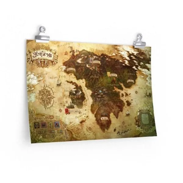 Eorzea Map FFXIV Matte Poster | Etsy