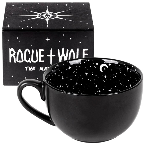 Rogue + Wolf Midnight Coffee Large Witch Mug in Gift Box Halloween Decor Spooky Gifts Ghost Cool Coffee Mugs For Women Goth Witchy Novelty Porcelain Tea Creepy Cup Gothic Witchcraft - 17.6oz 500ml