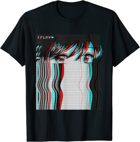 Vaporwave Aesthetic Anime Girl VHS Eboy Egirl Harajuku Lofi T-Shirt