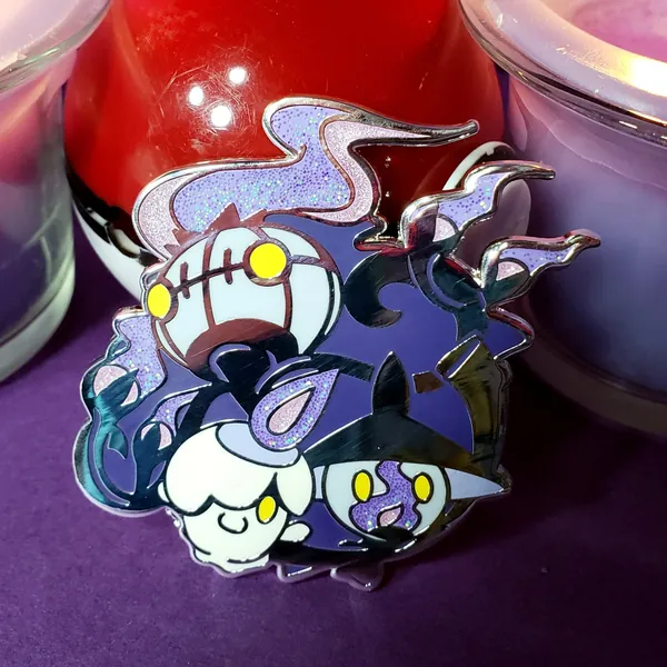 Chandelure, Lampent & Litwick Family Ghost Pokémon Enamel Pin