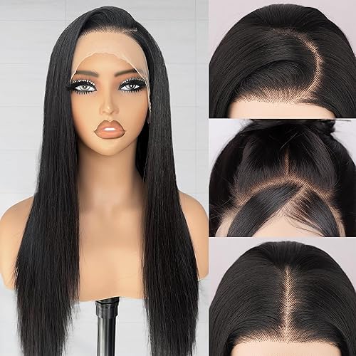 BLL Synthetic Lace Front Wig,13x4 Lace Wig Pre-Plucked Long Straight Glueless 1B Black Wigs For Black Women 26inch Ready to Wear Wigs Beginner Friendly - 26 Inch - 1B Black