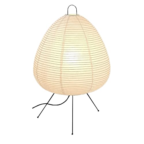 Dimmable Japanese Rice Paper Lantern Lamp - Akari Noguchi Lamp with Washi Paper Shade, Japandi Style Paper Lamp, Cozy Japanese Paper Lantern Light for Bedside or Desk