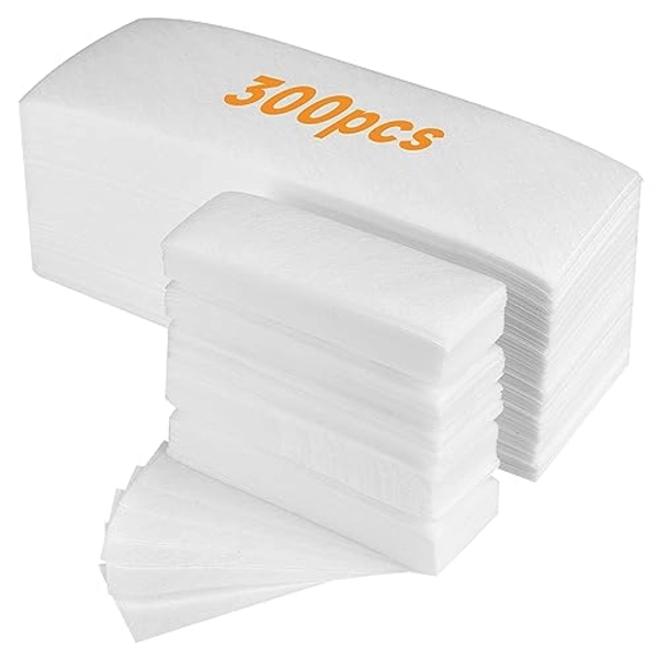 FEBABACI 300 Pcs Non Woven Wax Strips,Body and Facial Wax Strips for hair removal,Professional waxing strips without wax(2.8''x 7.9'' and 1.4''x 3.9'')