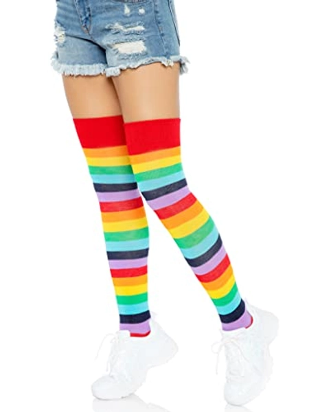 Leg Avenue Women's Rainbow Pride Festival Thigh Highs Socks