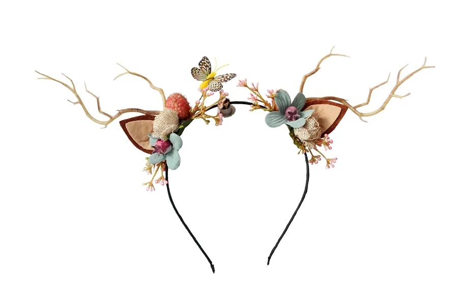 Vivivalue Adjustable Flower Headband Floral Garland Crown Halo Headpiece Boho with Ribbon Wedding Festival Party… - S
