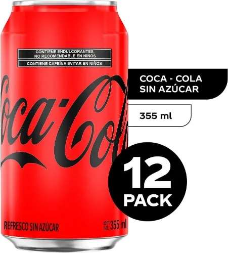 Coca-Cola Sin Azúcar, 12 Pack - 355 ml/lata
