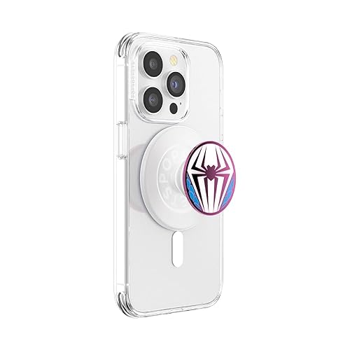 PopSockets Phone Grip Compatible with MagSafe, Phone Holder, Wireless Charging Compatible, Spiderman - Ghost Spider Suit - MagSafe - Ghost Spider